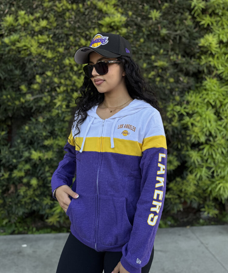 New Era Los Angeles Lakers W NE F/Z Color Block Hoodie