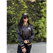 Mitchell and Ness Lakers Women's M&N Satin Jacket Black