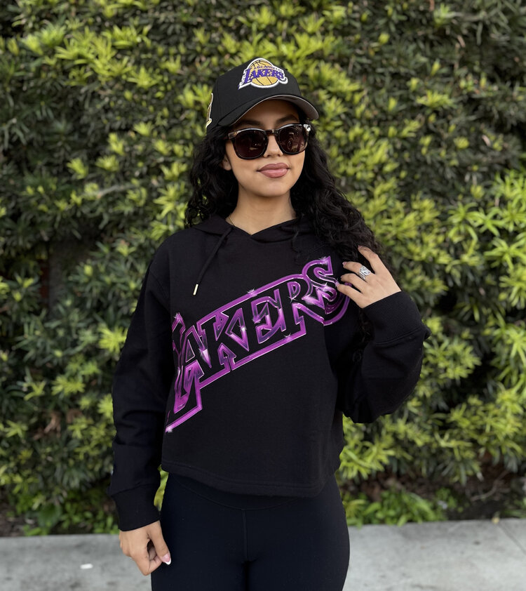 Mitchell and Ness NBA Lakers W M&N Big Face 4.0 Crop Hoodie