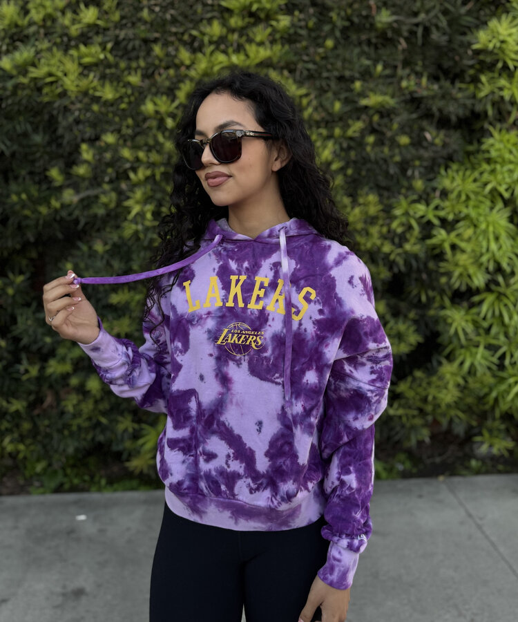 New Era LA Lakers W NE Purple Tie Dye Pullover Hood