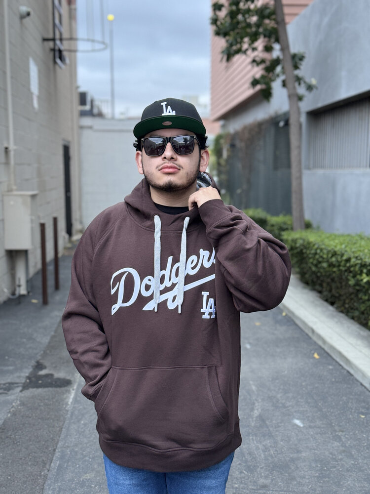 Antigua LA Brown Pullover Hoodie Wordmark