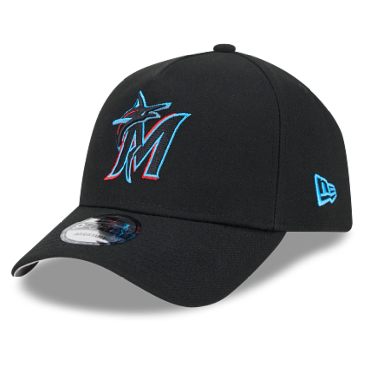 New Era Miami Marlins Black Team 940 A-Frame