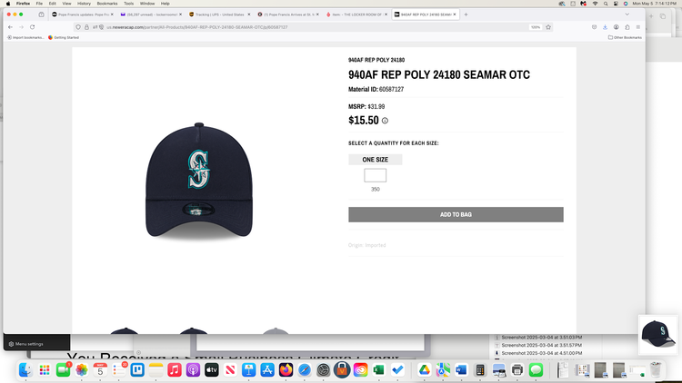 New Era Seattle Mariners Navy Team 940 A-Frame