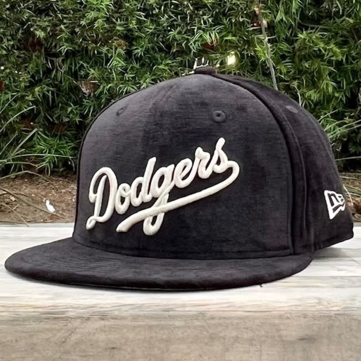 LA Dodgers 59Fifty Day Wordmark Black Velvet - The Locker Room of