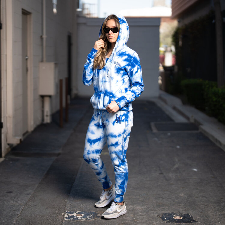 New Era LA Dodgers NE W Royal Tie Dye F/Z Hoodie