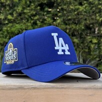 New Era LA Dodgers Royal White Button 2024 World Series Side Patch 940 A-Frame