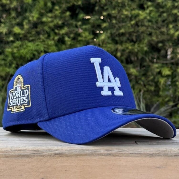 New Era LA Dodgers Royal White Button 2024 World Series Side Patch 940 A-Frame