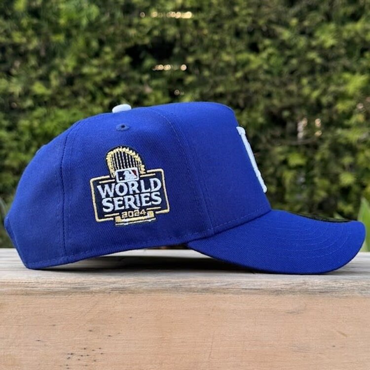 New Era LA Dodgers Royal White Button 2024 World Series Side Patch 940 A-Frame