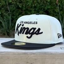 New Era LA Kings Ivory/Black Script Fitted