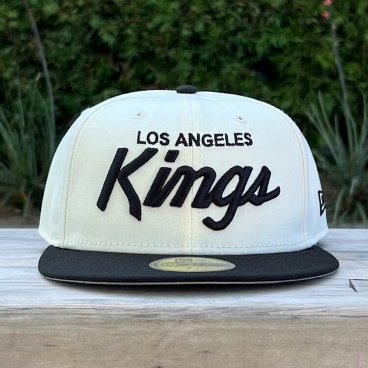 New Era LA Kings Ivory/Black Script Fitted