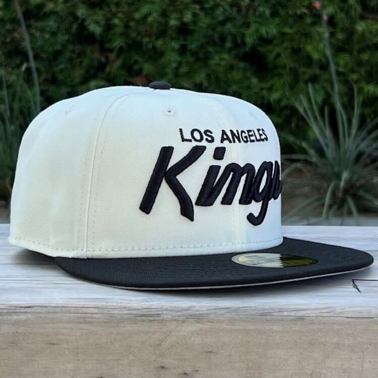 New Era LA Kings Ivory/Black Script Fitted