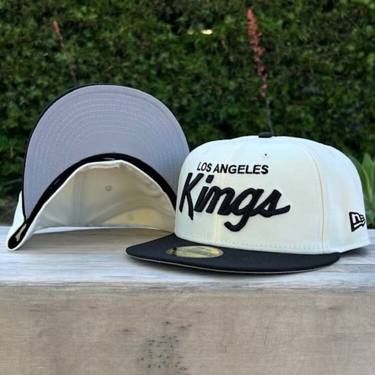 New Era LA Kings Ivory/Black Script Fitted