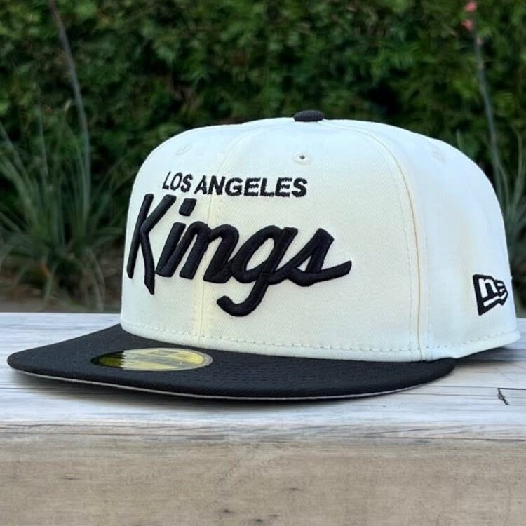 New Era LA Kings Ivory/Black Script Fitted