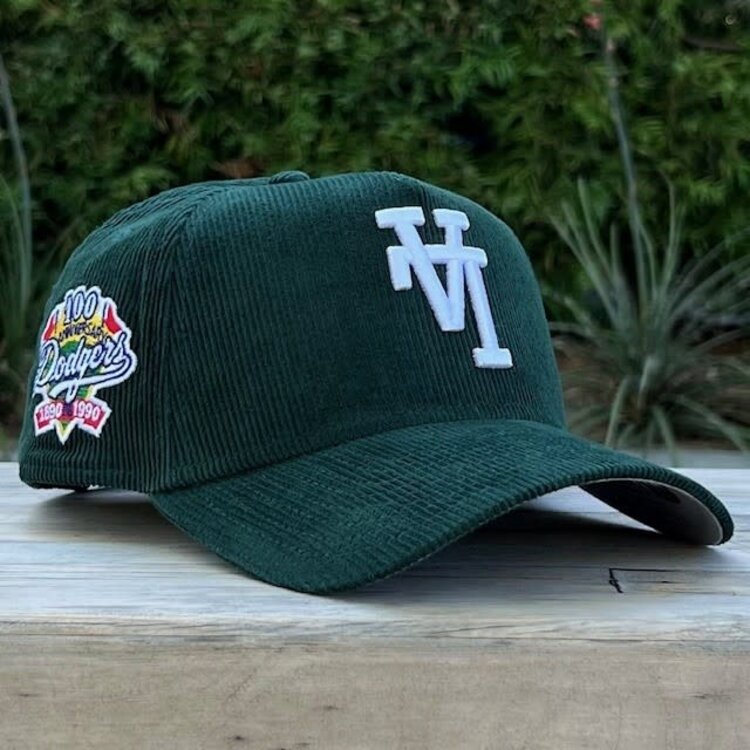 New Era LA Dodgers Upside Down Dark Green Corduroy 100th 940 A-Frame