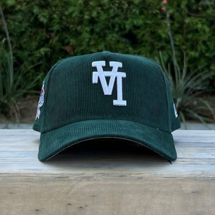 New Era LA Dodgers Upside Down Dark Green Corduroy 100th 940 A-Frame