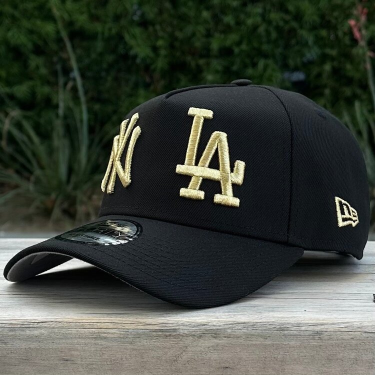 New Era NY / LA Dual Logo 75th SP Black Metallic Gold 940 A-Frame