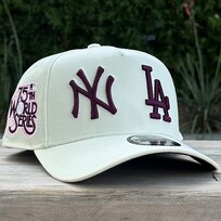 New Era NY / LA Dual Logo 75th SP Ivory Maroon 940 A-Frame