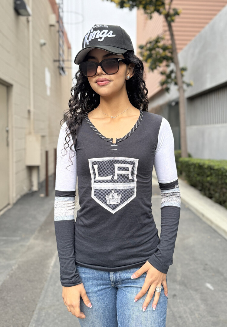Reebok NHL Los Angeles Kings W Reebok L/S Henley Tee