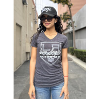 Reebok NHL Los Angeles Kings Women's Triblend V-Neck Charcoal