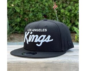 LA Kings Black White Script Snapback 950 - The Locker Room of Downey
