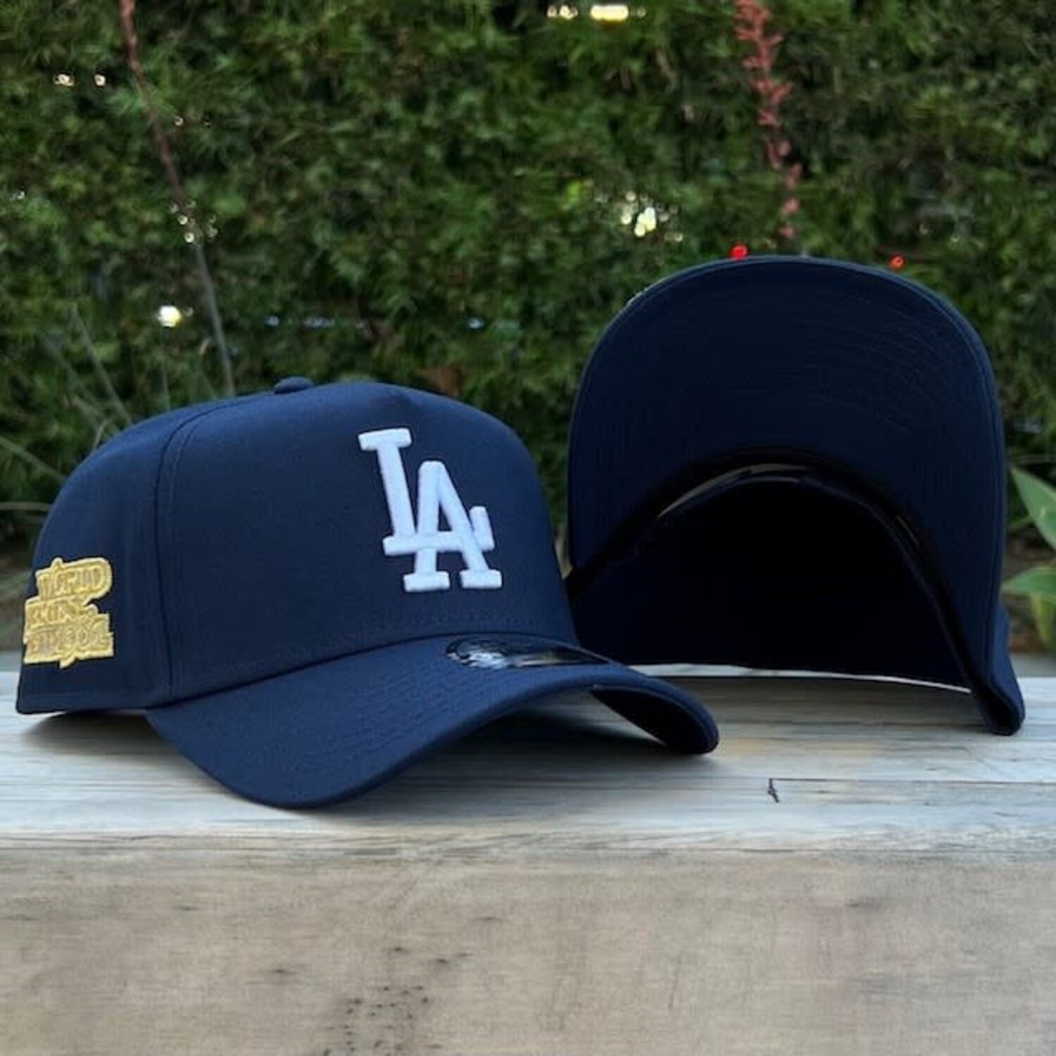 LA Dark Blue Metallic Gold 1981 WS 940 A-Frame Snapback - The