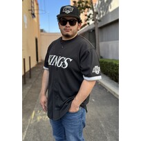 Mitchell and Ness LA Kings M&N Men's Mesh Button Front Black Jersey