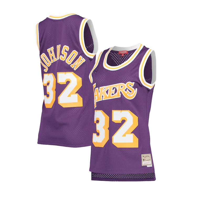 Mitchell and Ness LA Lakers Mitchell & Ness Womens Swingman 1984 Magic Johnson Purple