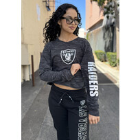 New Era Raiders W NE Black Space Dye L/S Crop