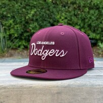 New Era LA Cursive Maroon Ivory GUV