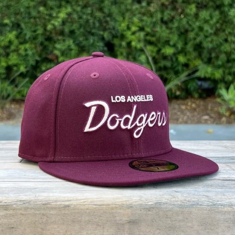 New Era LA Cursive Maroon Ivory GUV
