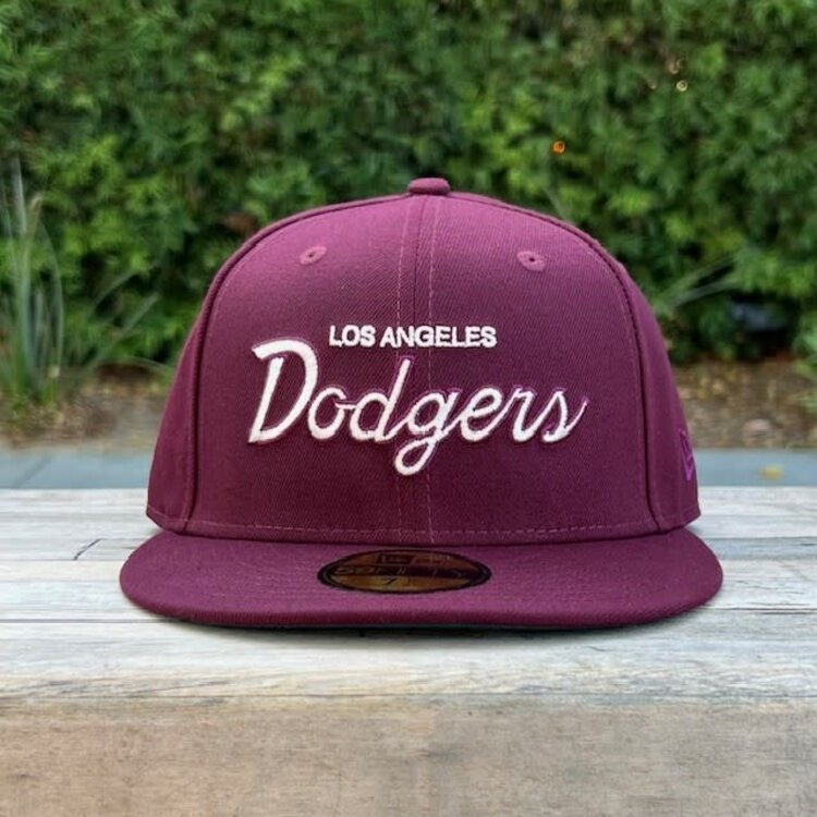 New Era LA Cursive Maroon Ivory GUV
