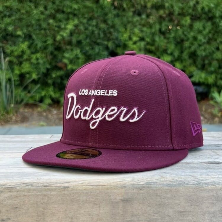 New Era LA Cursive Maroon Ivory GUV