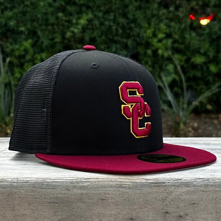 New Era USC Interlock Black Mesh/Cardinal