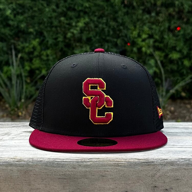 New Era USC Interlock Black Mesh/Cardinal