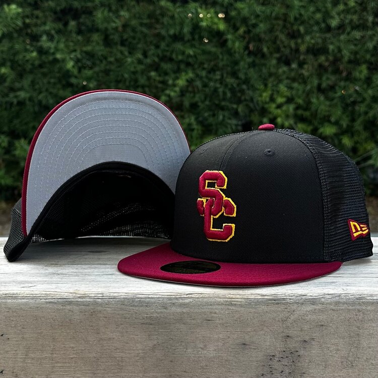 New Era USC Interlock Black Mesh/Cardinal