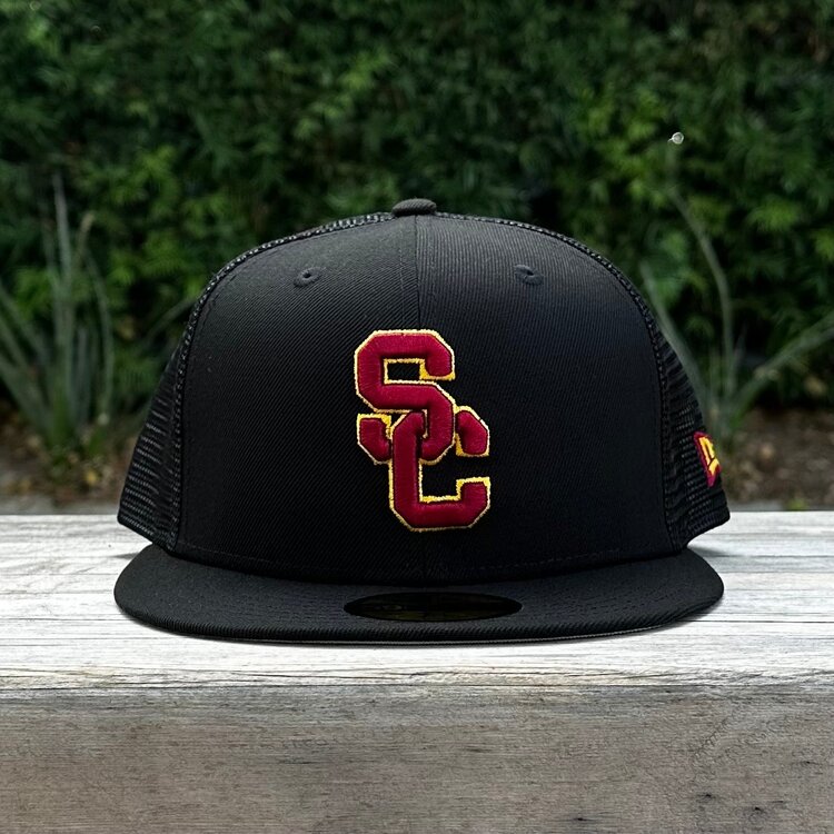 New Era USC Interlock Black Team Mesh