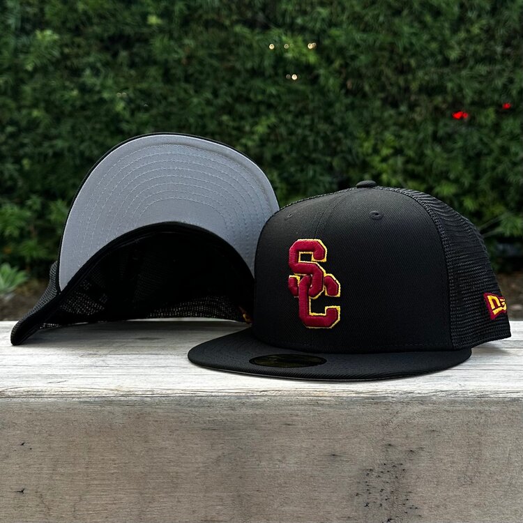 New Era USC Interlock Black Team Mesh