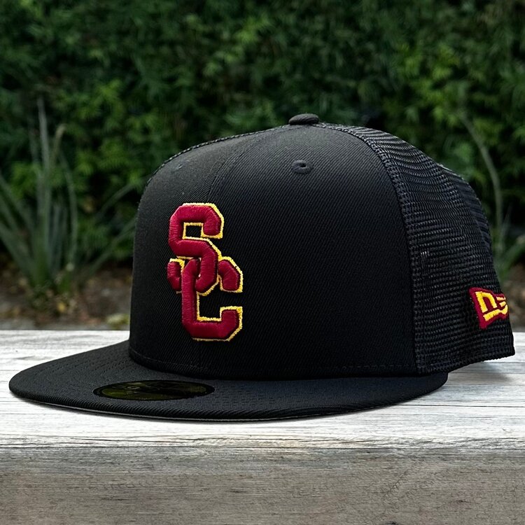New Era USC Interlock Black Team Mesh