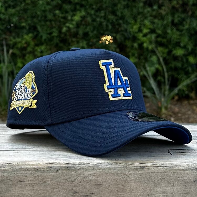 New Era LA Dodgers Navy Metallic Gold 2024 WS Champs Royal UV 940 A-Frame
