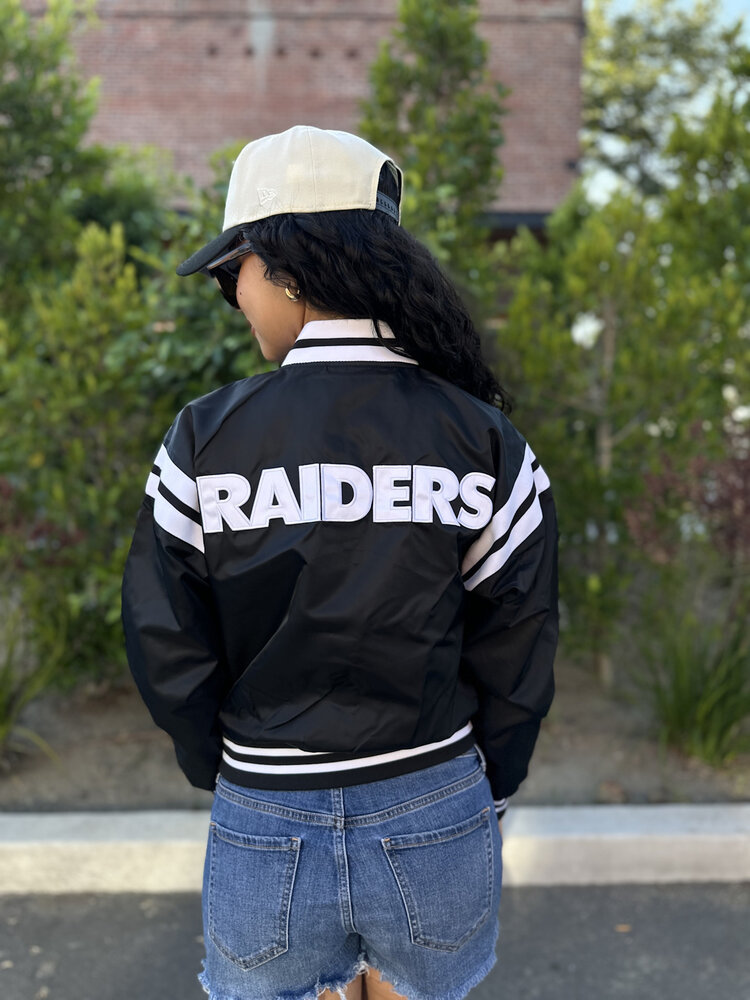 Starter Raiders Women's Starter Full Count Varsity Crop Jacket Black