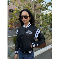 Starter LA Kings Women's Starter Full Count Varsity Crop Jacket Black