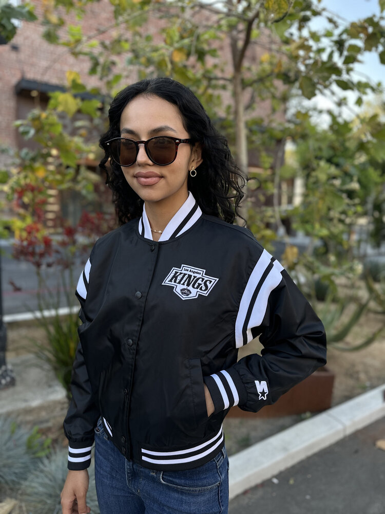 Starter LA Kings Women's Starter Full Count Varsity Crop Jacket Black