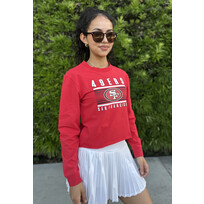 New Era 49ers Women's NE Block+Logo Red L/S Crop