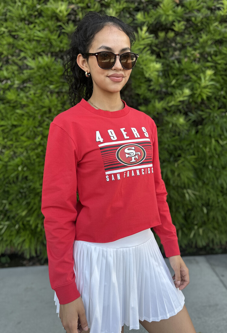 New Era 49ers Women's NE Block+Logo Red L/S Crop