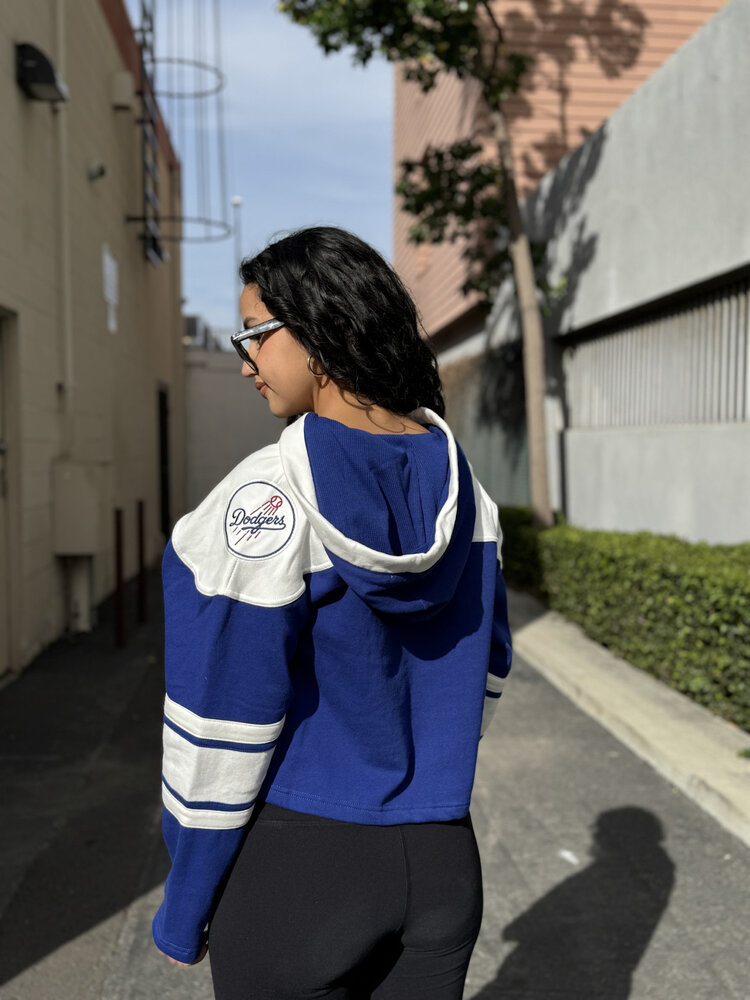 47 Brand LA Dodgers Women's 47 Royal Cropped Superior Lacer Hoodie