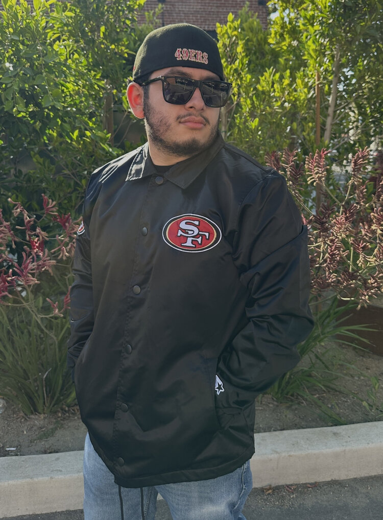 Starter 49ers Men's Starter Point Man Coach Jacket Black