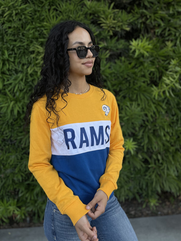 Mitchell and Ness NFL Rams W M&N Color Block Crew 2.0
