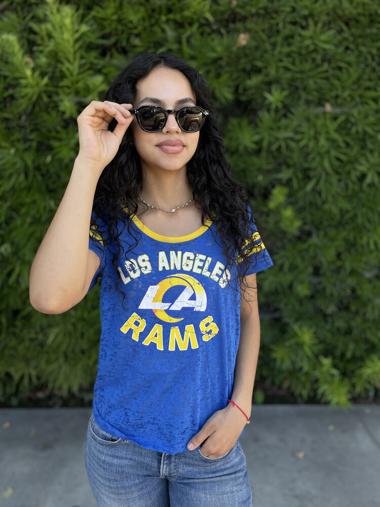 New Era LA Rams W Slub Ringer Scoop Tee