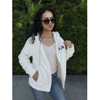 New Era Rams Women's NE Sherpa Ivory F/Z Hoodie