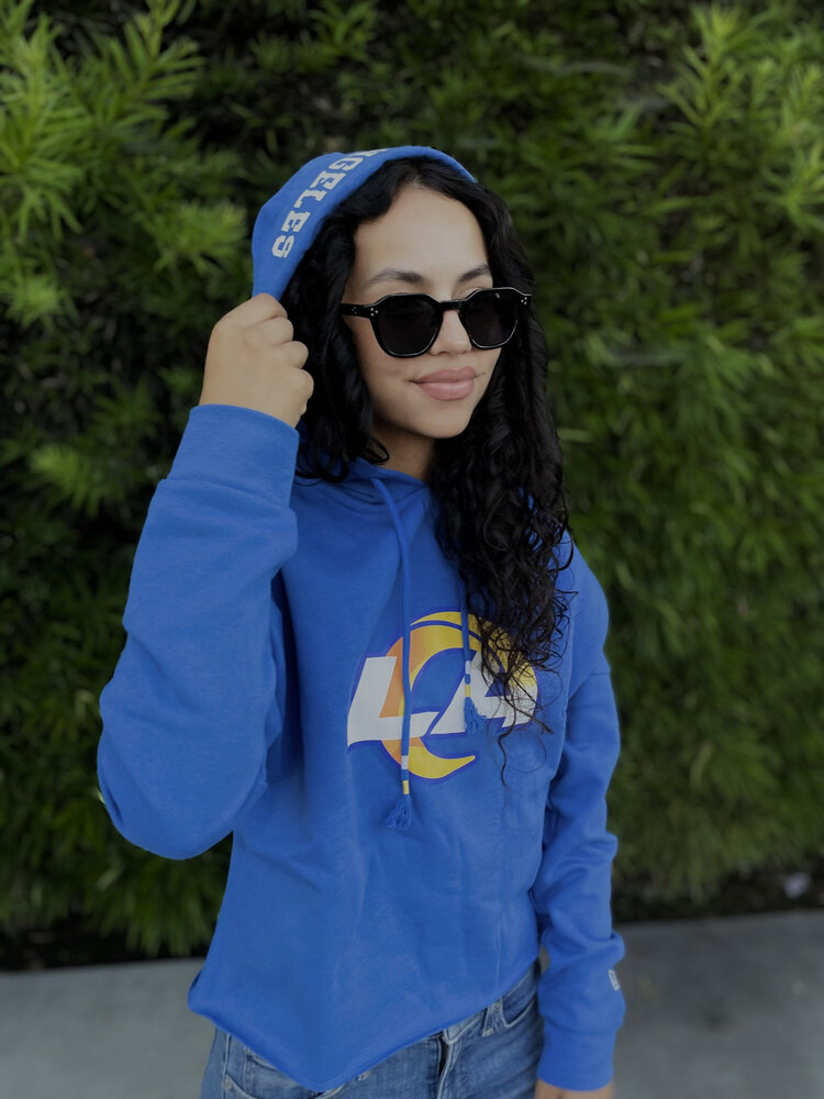 New Era Rams W NE Blue Crop Hoodie